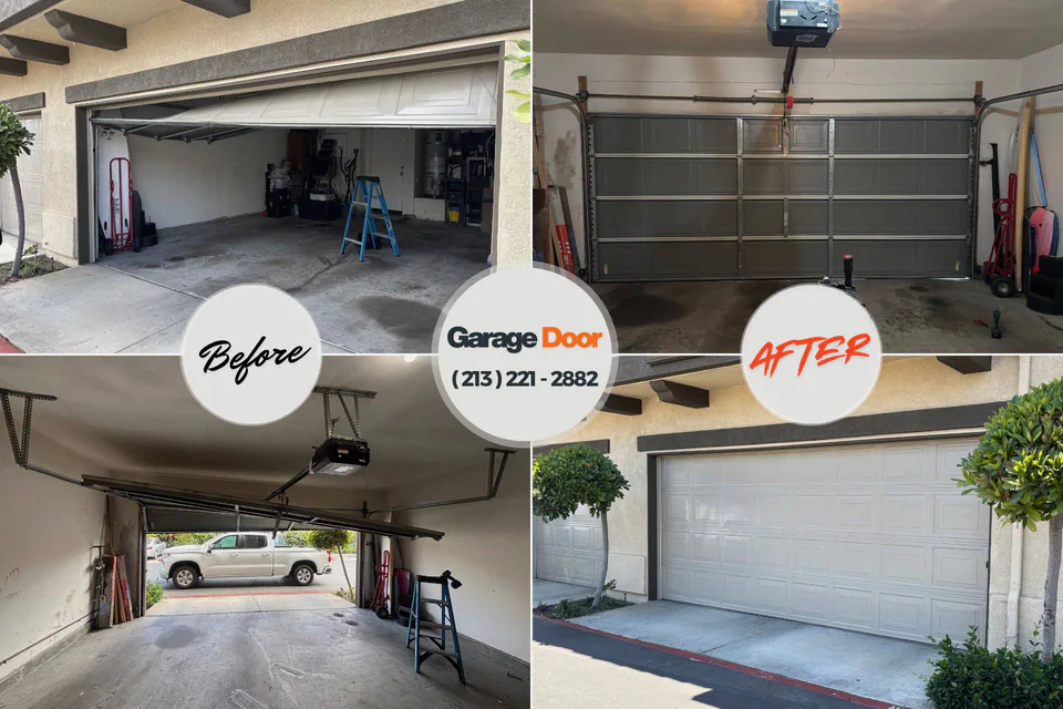 Before and after: garage door repair Wurtland, KY